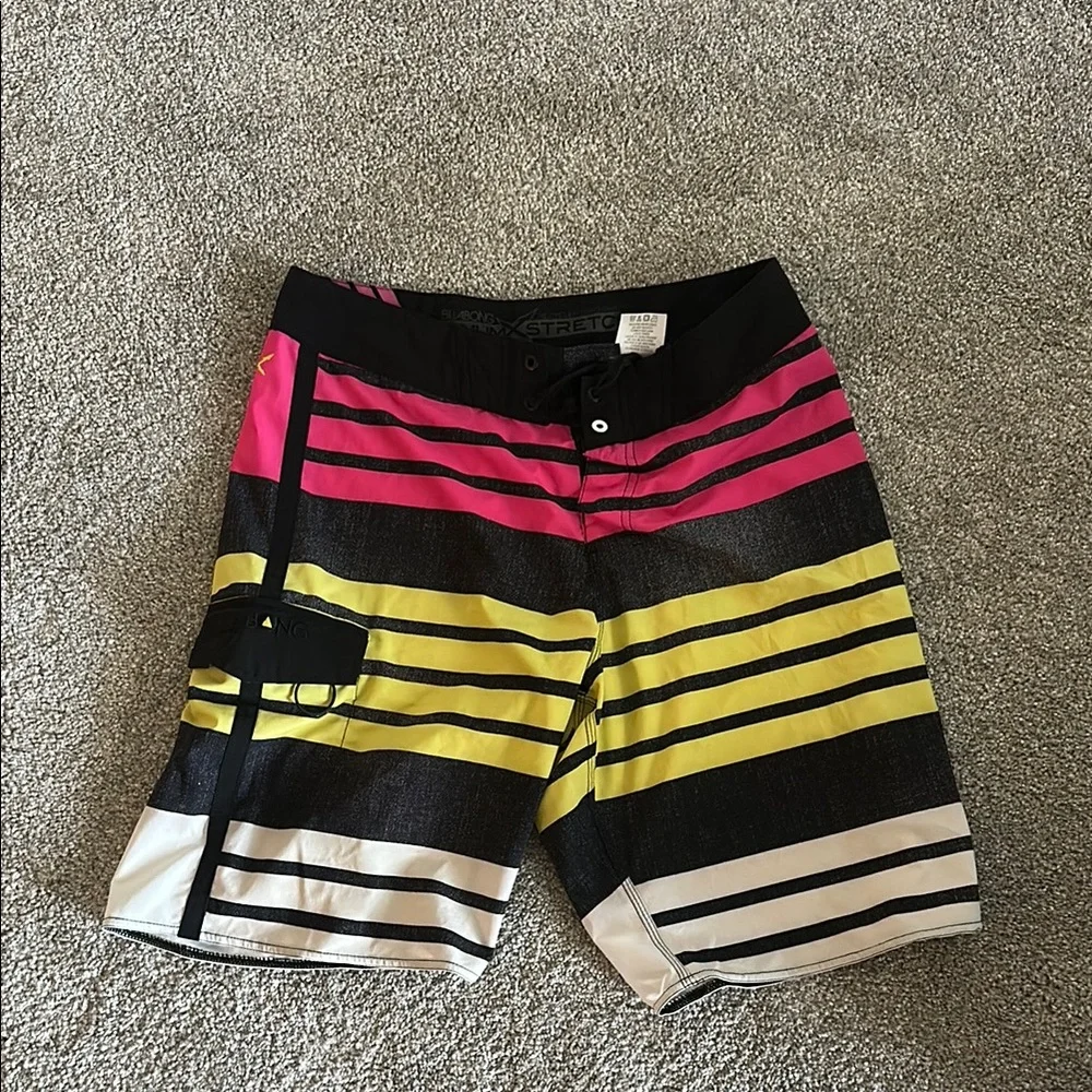 Billabong swim Hybrid Shorts Pink and Yellow Stripes